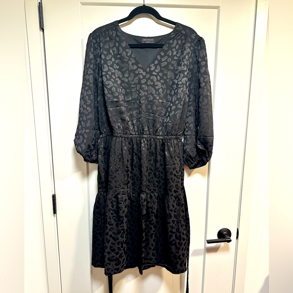 Size 16 Lane Bryant Black Leopard Print Dress